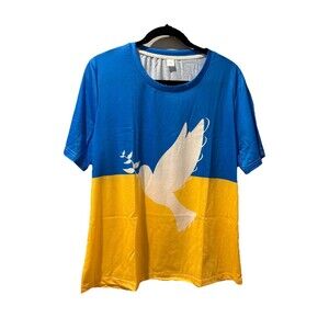 Ukraine jersey Yellow Blue White Shortsleeve Crewneck Size XL